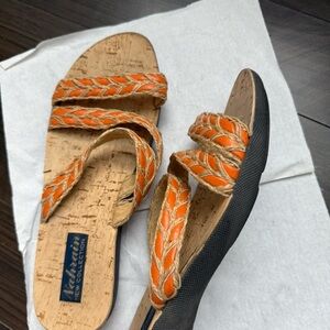Casual Orange Braided Sandals
